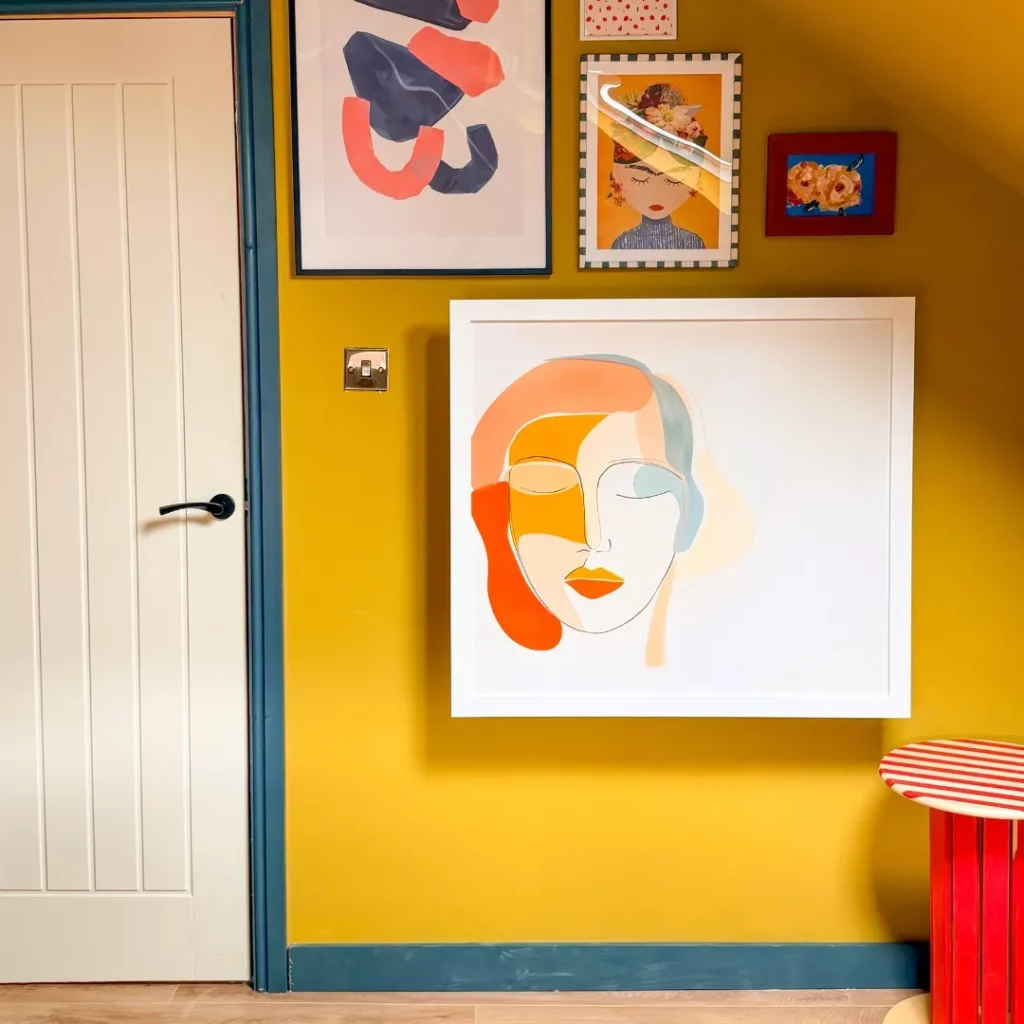 Closed DropTop desk displayed as framed wall art.