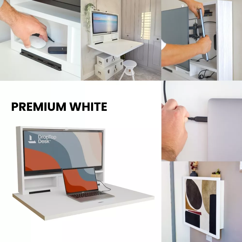 Product Info - DropTop Single 34 DropTop Single 34 in Premium White, open position.