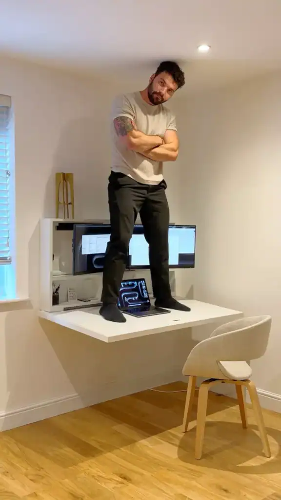 Stefan standing on desk